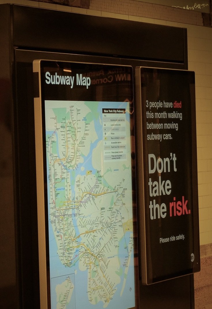  145 Street Subway Station, NY, NY.  NY Transit’s map signage is being upgraded as stations are renovated. 