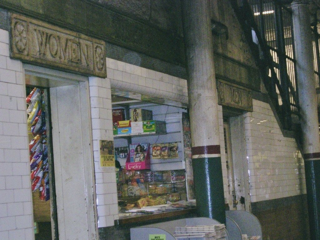  Or a snack from this vender in the c. 1904 Bleeker St. station.    Note it’s in repurposed toilets.   