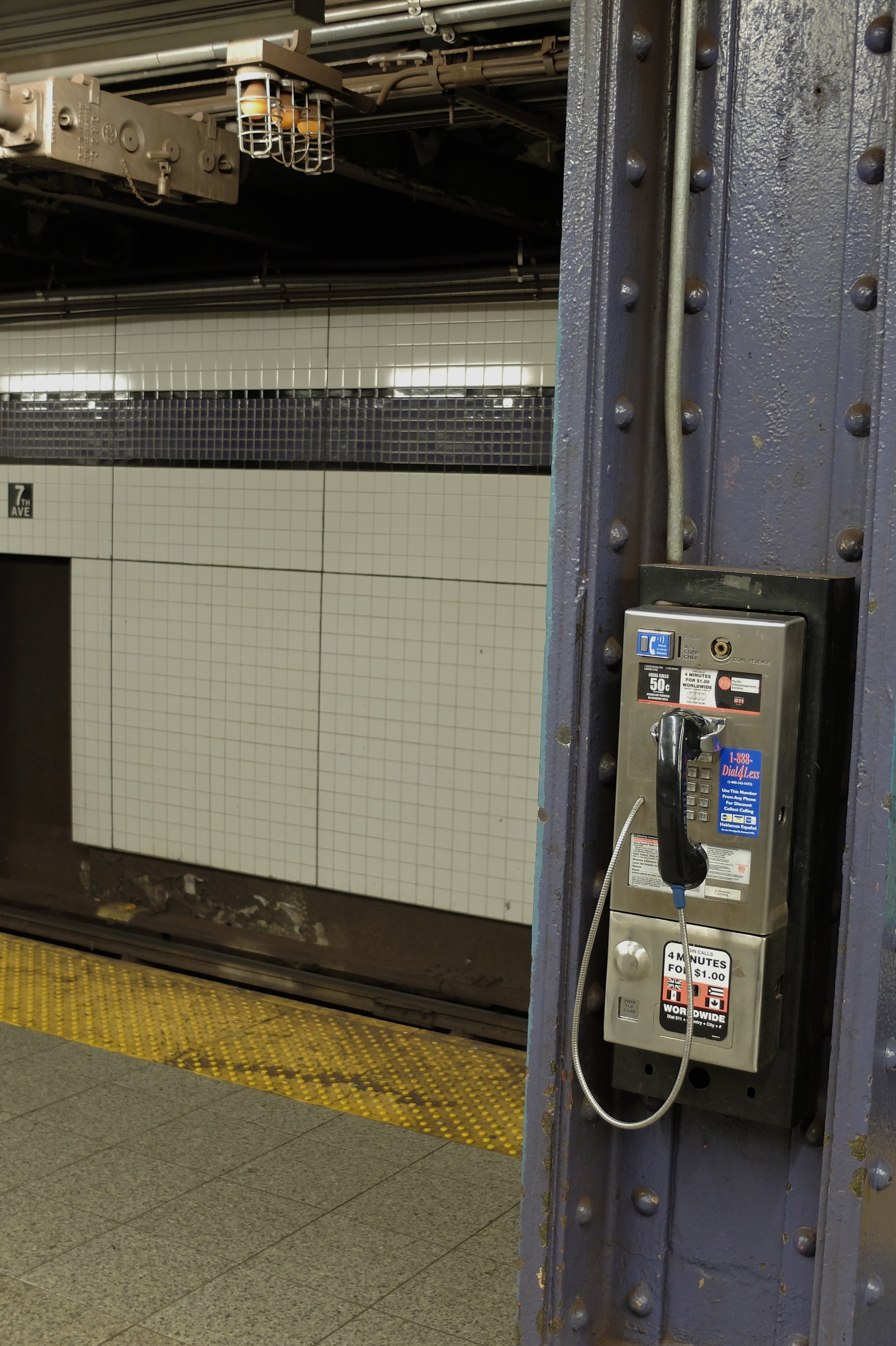  Or a phone call?  This is c. 2013.  These pay phones are all gone now. 