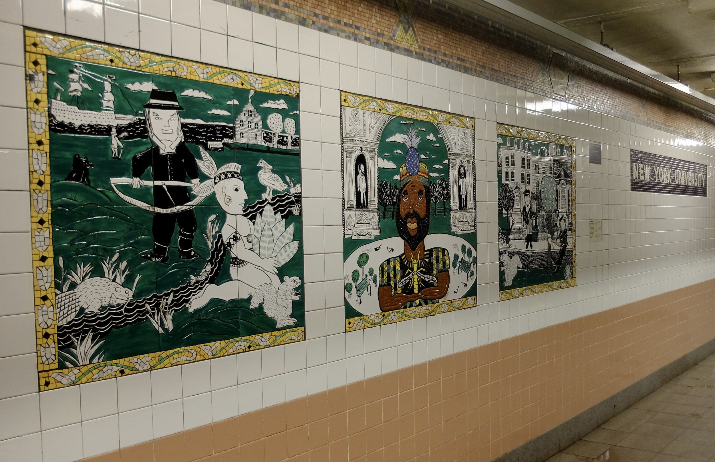  Visit to Greenwich Village -  Lee Brozgold &amp; Students of P.S. 41  "The Greenwich Village Murals"  1994  Mosaic and ceramic tiles 
