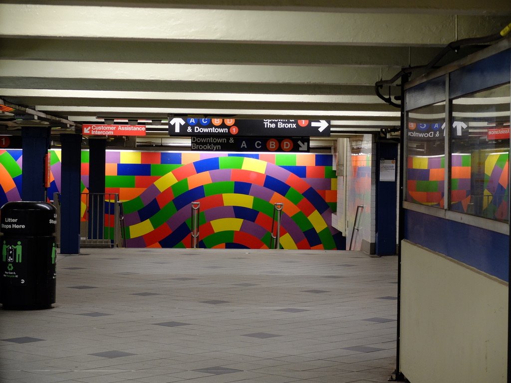  Aster Place subway sta.  Mural by Milton Glaser 1986. 