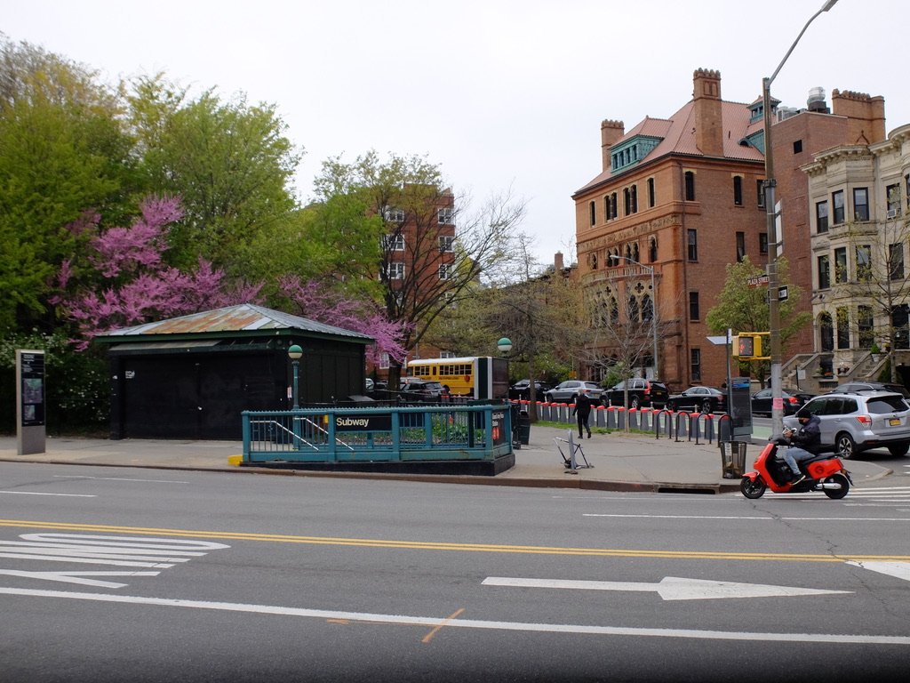  Hopefully you exit into a pretty section of whatever town you're in.  Flatbush, Brooklyn, NY.  A residential neighborhood with some architecture c. the 1800’s &amp; near Grand Army Plaza &amp; Prospect Park.  Many people in my dad’s family lived in 