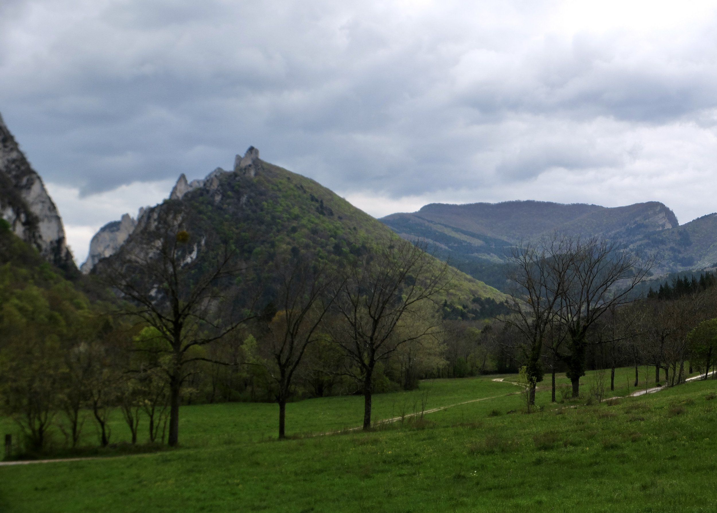 Picnic &amp; hike in Le Forét de Saoû.  The clouds kept moving &amp; putting on a show.