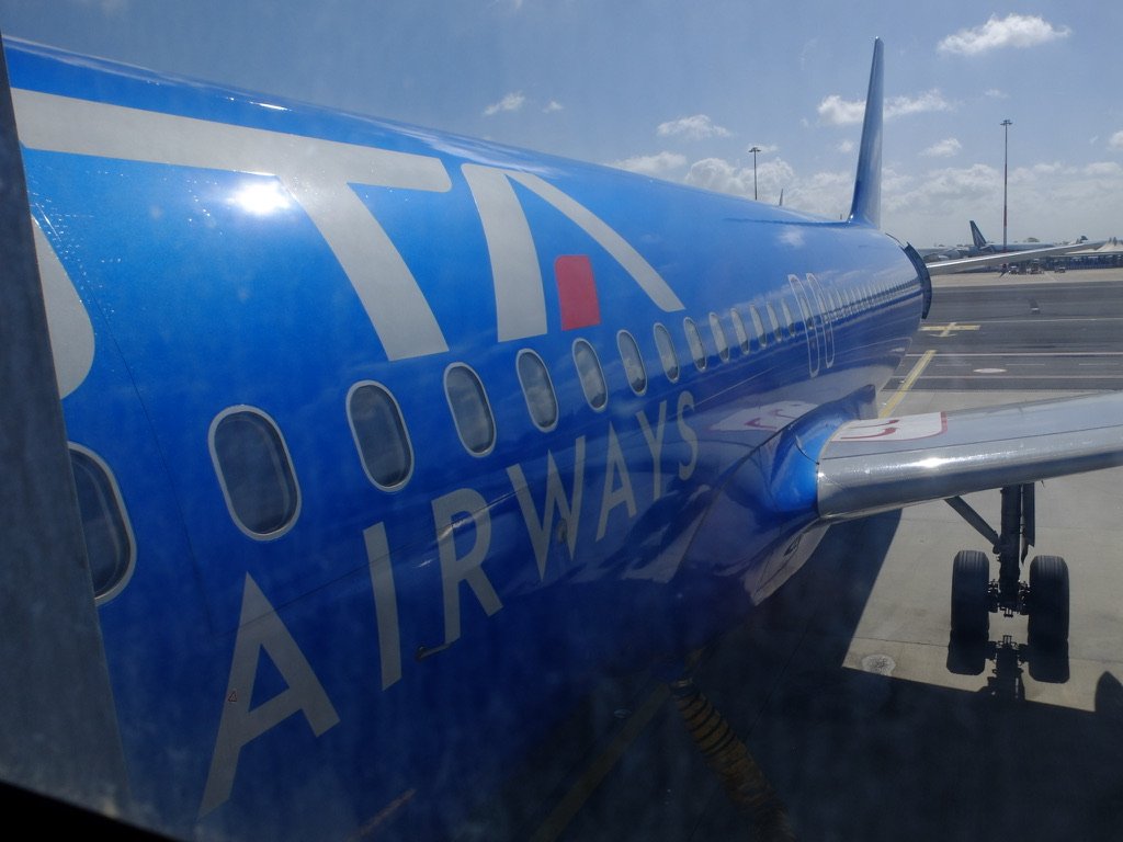  Back at Fiumicino Leonardo da Vinci International Airport for our ITA flight to Palermo.  Boarding was like a cattle call.  But we were ready for it (although still surprised) after the pushing we experienced the day before on our deplaning  from Pa