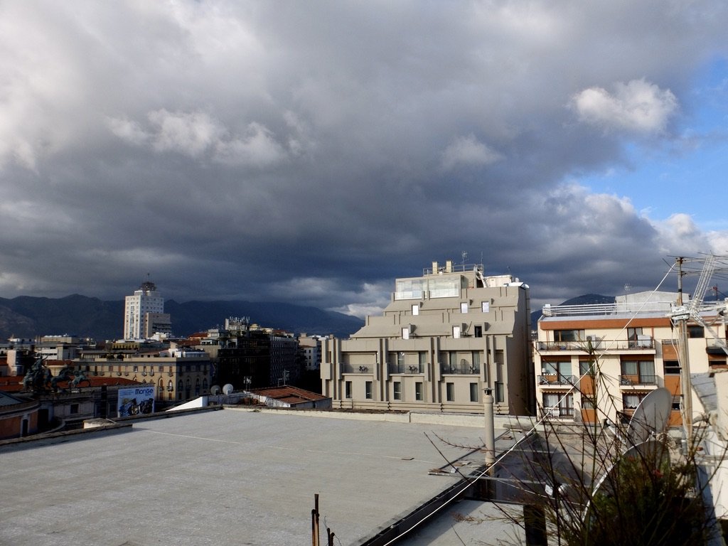  Morning view from Hotel Opera Plaza - Osservatorio Fine Restaurant &amp; Mixology Rooftop.  From this &amp; the next two photos one can see how Palermo is on a plain. 