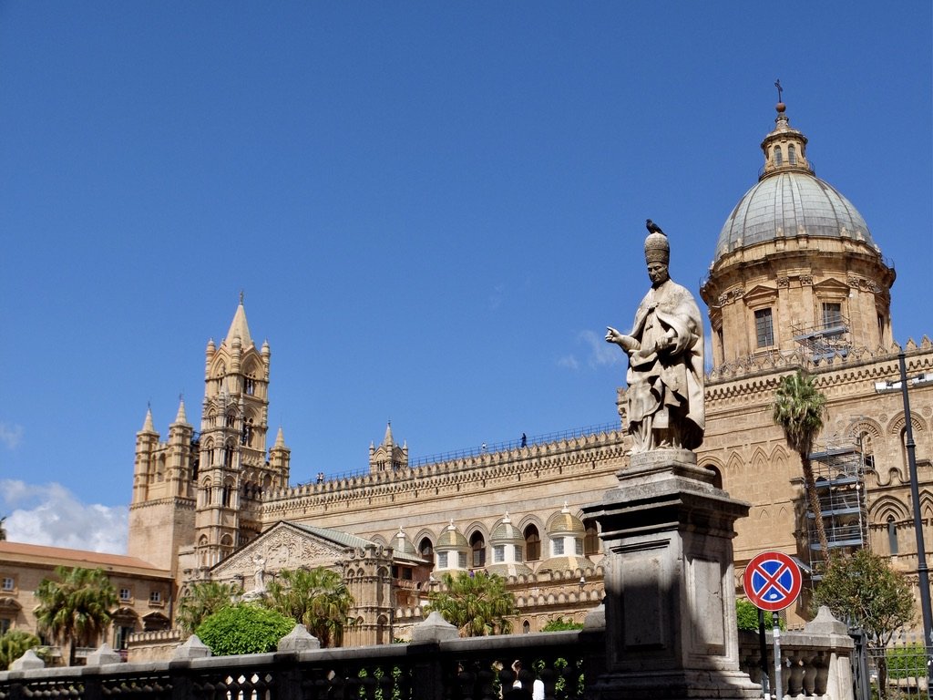  Palermo Cathedral.    Once again here is a mix of architectural styles; Norman, Moorish, Gothic, Baroque… 