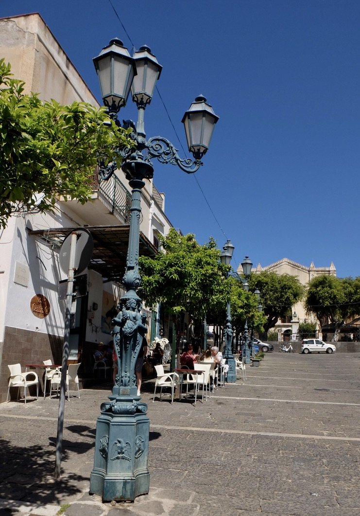 In the piazza there were lamp posts like we saw in Palermo.