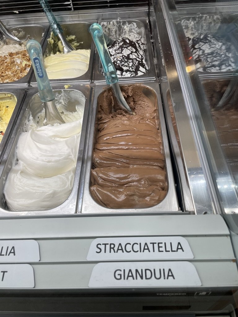  We weren’t disappointed, especially with the gianduia.  We had never before had milk chocolate gelato. 