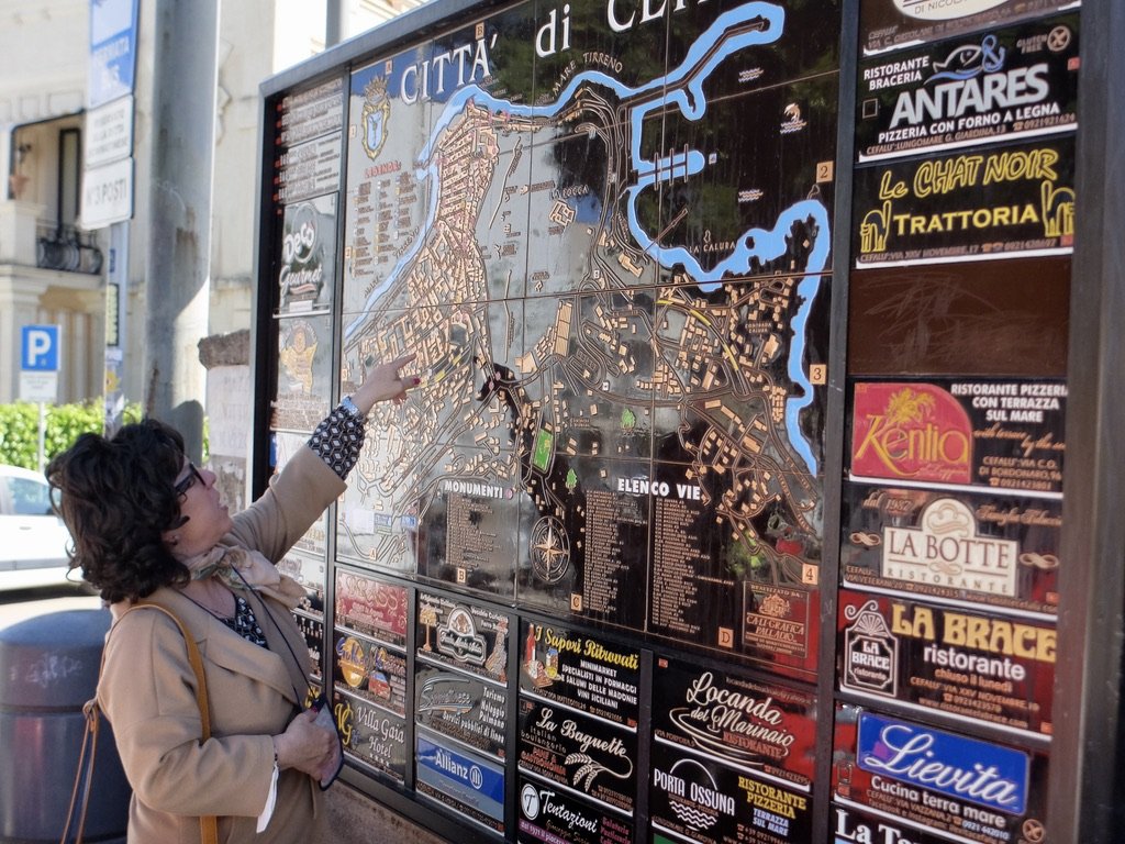  Francesca.    We learned so much from her on the drive from Palermo to Cefalù &amp; on to Castelbueno.  Fracncsca gave us some basics about Cefalù &amp; set us off to meander &amp; meet her later for lunch together at Il Carretto.   