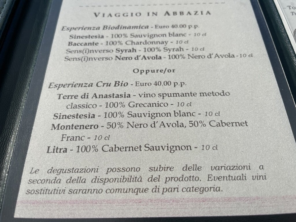 Abbazia Santa Anastasia - Wine tour &amp; tasting.