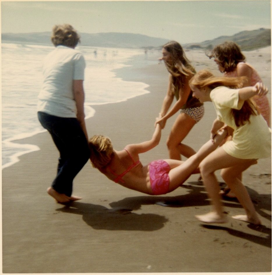  Stinson Beach continues to be a destination.  Naomi with pals at Campolindo H.S. junior ditch day, June 1968. 