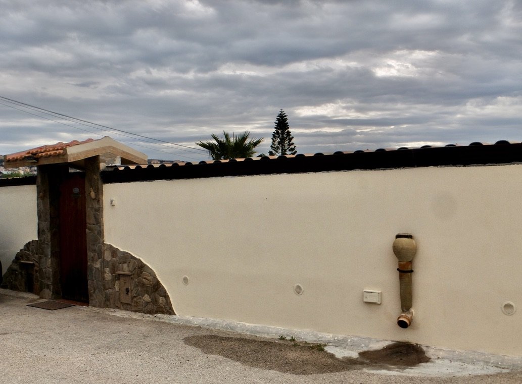 An early morning walk on the road outside Hotel Foresteria Baglio della Luna.