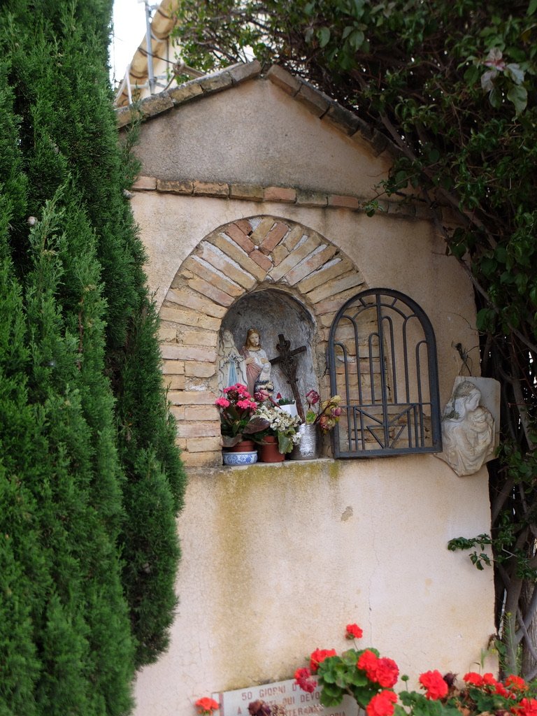 An early morning walk on the road outside Hotel Foresteria Baglio della Luna.