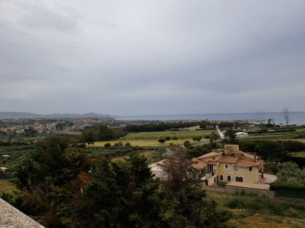 View from tower of the Hotel Foresteria Baglio della Luna.