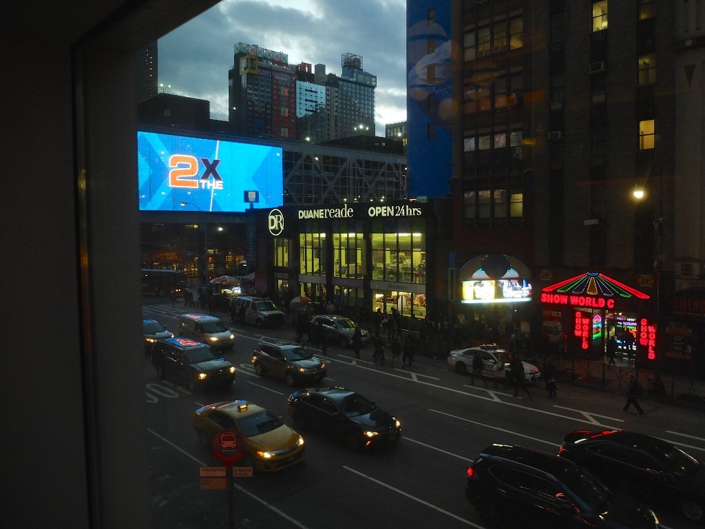  View from  Foundry Kitchen &amp; Bar  in The Times Sq,, Westin Hotel where we often go prior to a show. 2017. 