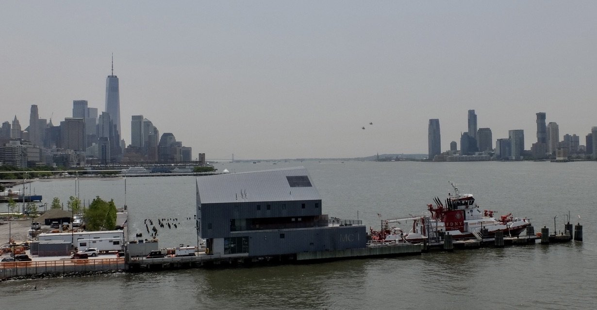  A view from Little Island at Pier 55 on the Hudson River. 