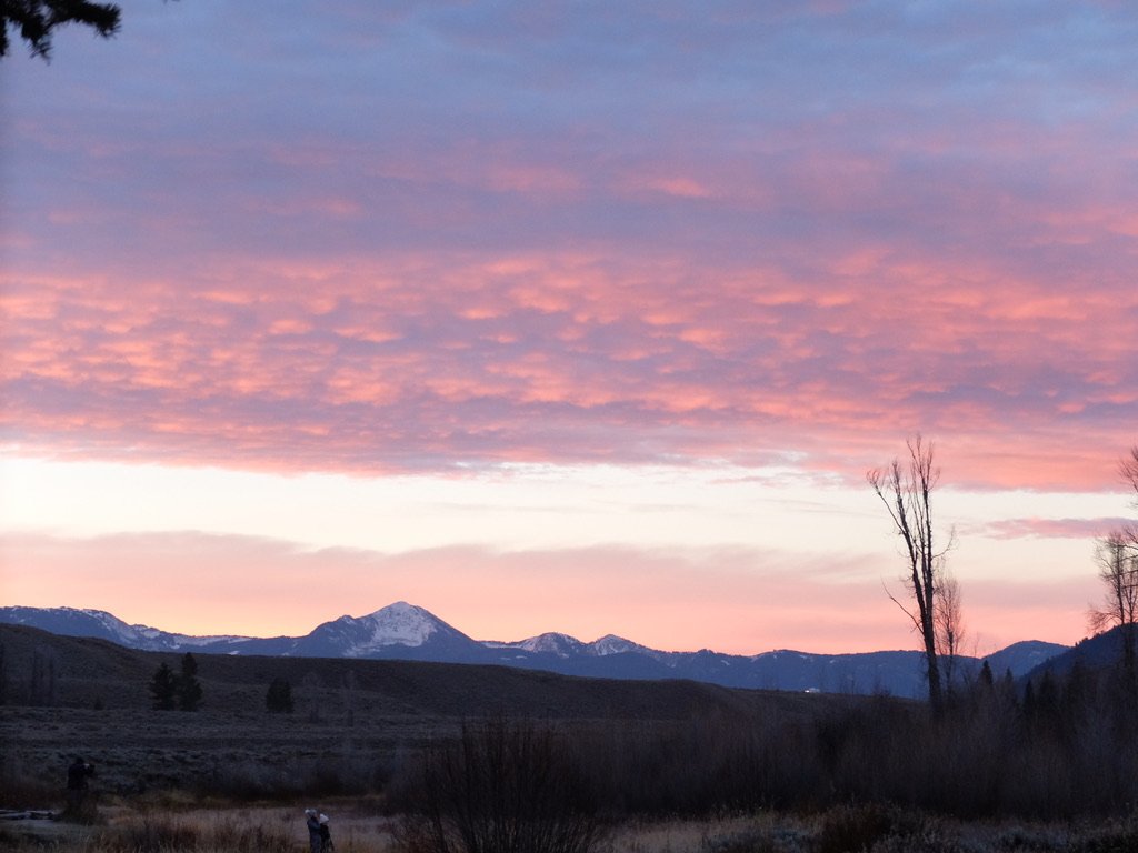 Turning around; Schwabacher Landing Trail at sunrise.