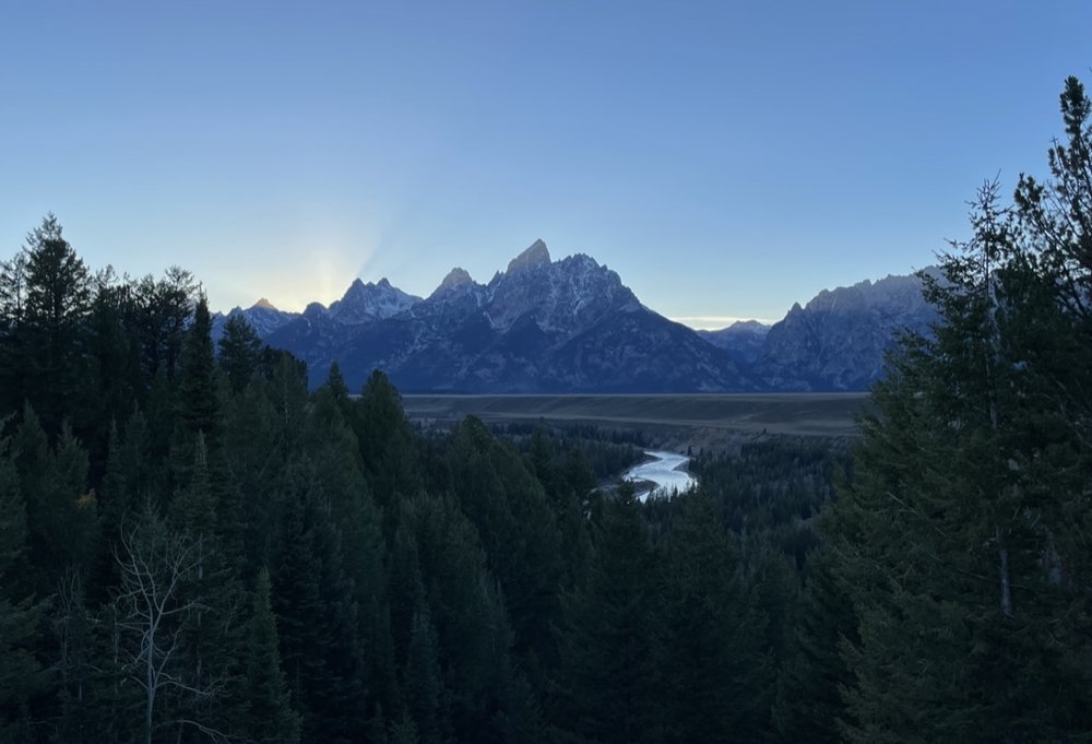  Inspiration Point. One could look &amp; take a photograph but there was no matching Ansel Adams “who stood here in 1942 &amp; took  a photograph of this view the vast unspoiled beauty of the Snake River &amp; the jagged Teton Range.  The Nat'l Park 