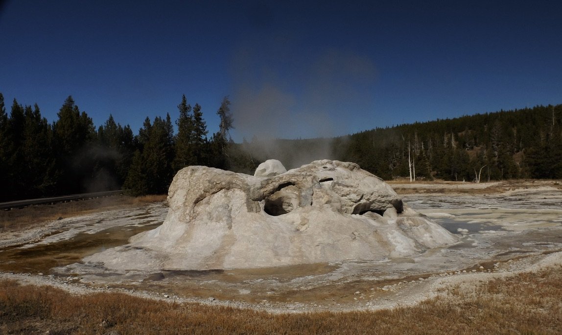  “Grotto Geyser erupts about every eight hours….The eruptions are about 10 feet (3.0&nbsp;m) high and can last from about 1 hour to more than 10 hours long…” 