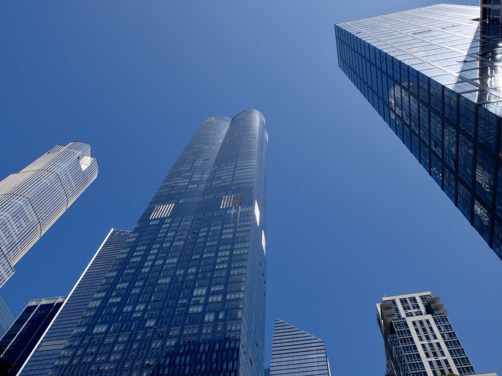  Hudson Yards - Cleverly done American flag in the windows. 