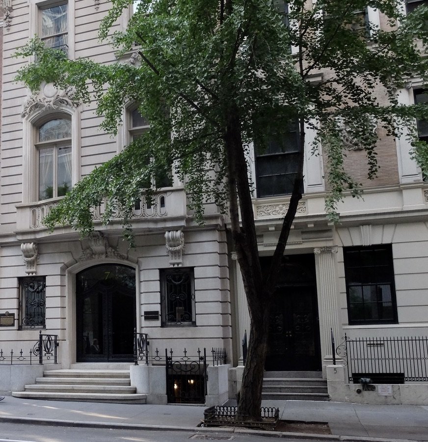  7 WEST 54TH STREET HOUSE  "PROMINENT BANKER PHILIP LEHMAN, A SON OF A FOUNDER OF THE LEHMAN BROTHERS COMMISSIONED THIS ELEGANT BEAUX-ARTS TOWNHOUSE IN 1899-1900...MANY MANSIONS WERE CONVERTED TO COMMERCIAL &amp; APARTMENT USE AFTER W.W. I.  THE LEHM
