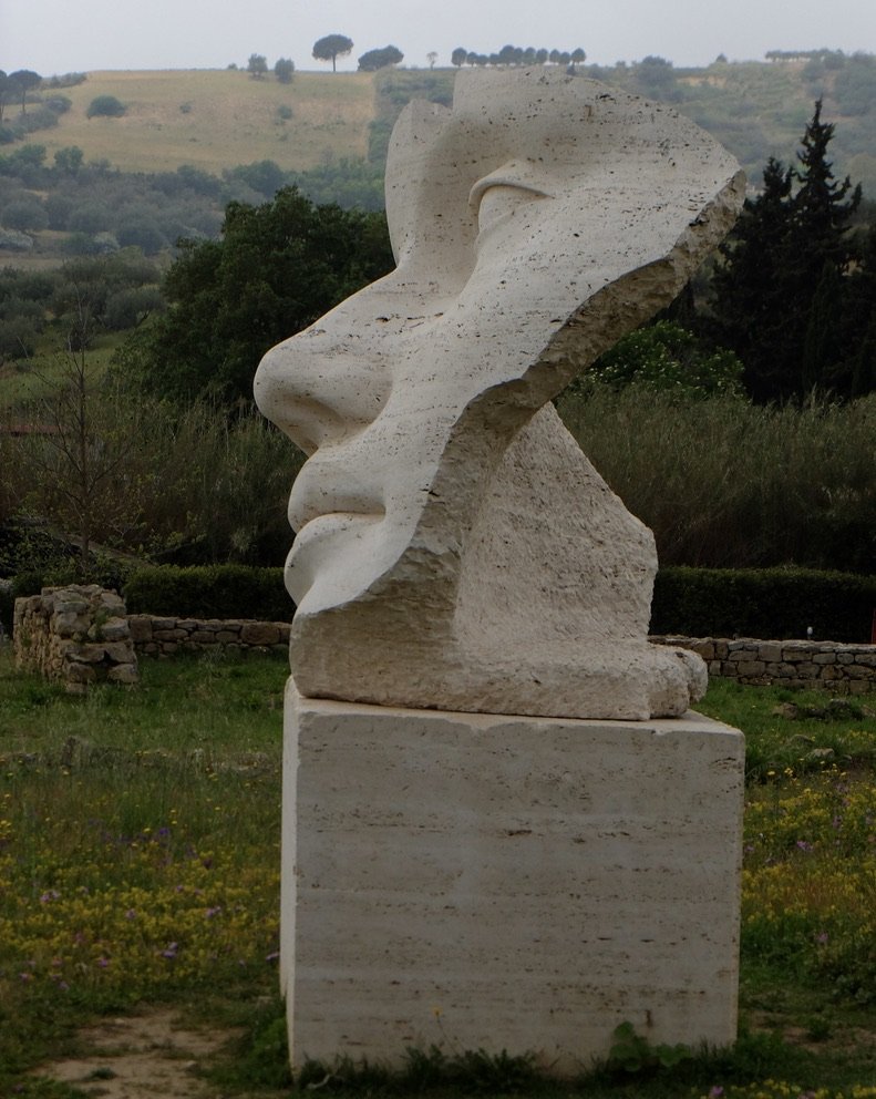 Villa Romana del Casale. "Luci di Nara" by Polish sculptor Igor Mitoraj.
