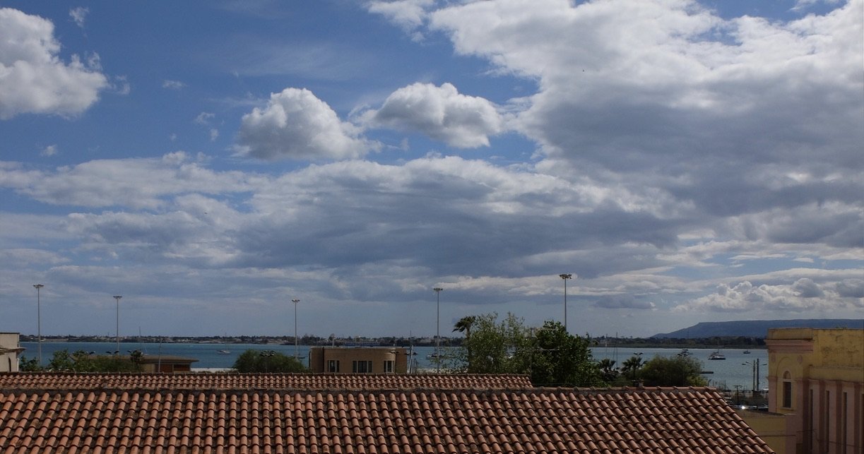 Grande Albergo Alfeo - balcony view of the Porto Grande before a cruise ship docked &amp; blocked the view.