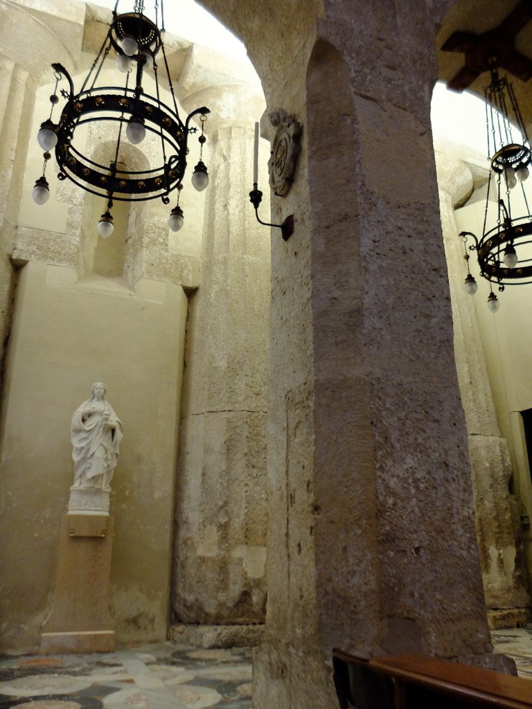  Cathedral of Syracuse, Sta. Lucia (Lucy).  Roman columns incorporated into the cathedral. 