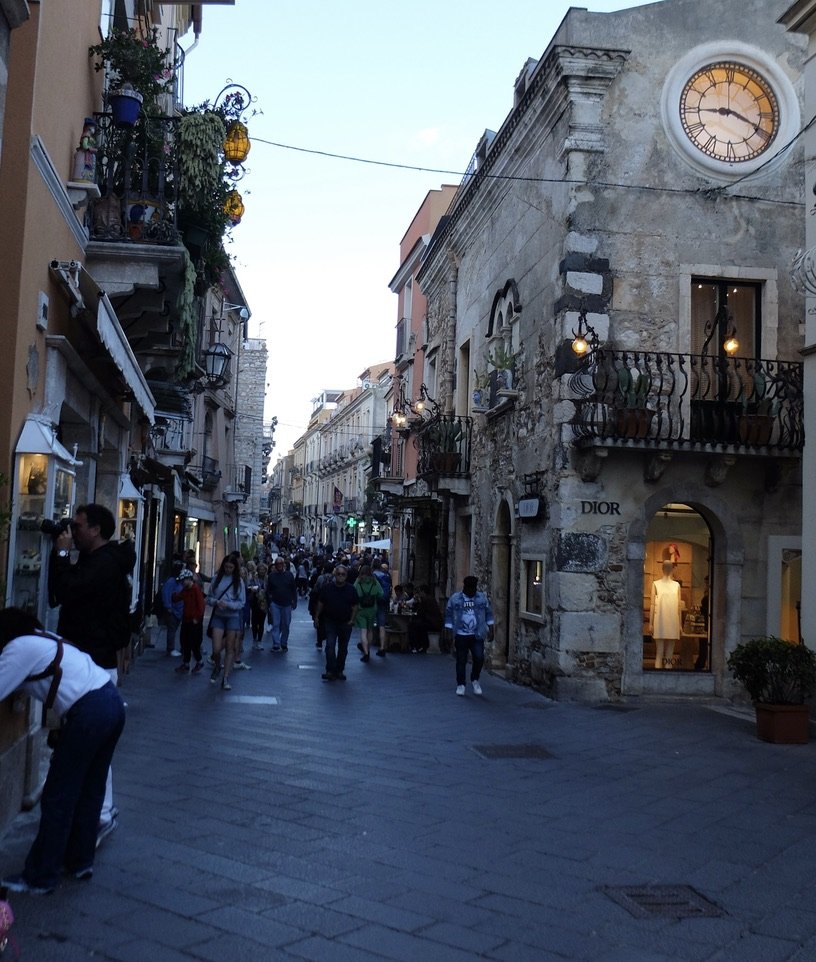   Corso Umberto is the luxury shopping street in Taormina.  Also excellent for people watching. 