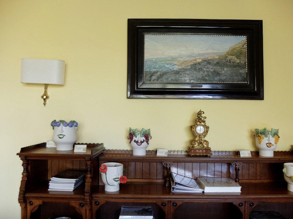 Pottery riffs on the Sicilian Moorish heads by a local ceramicist.