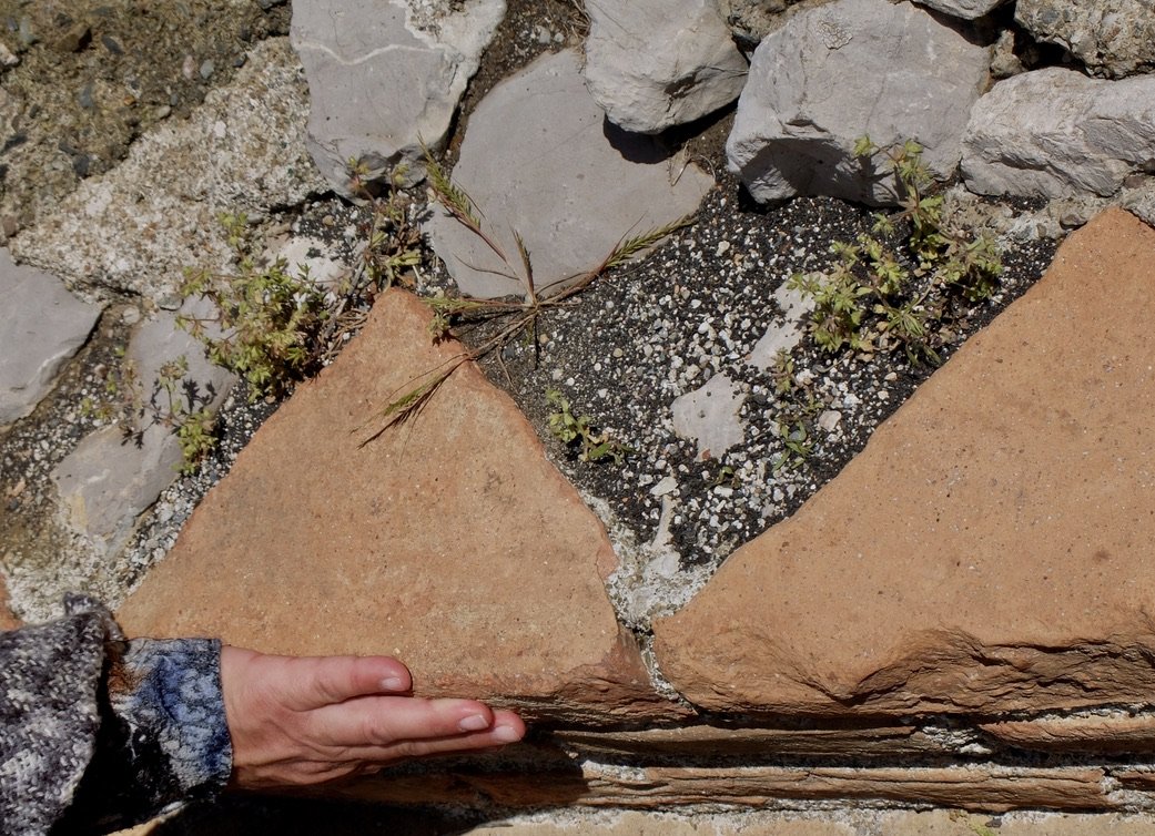  Teatro Greco Taormina - Roman bricks were triangular with one flat end facing out. More later.  Walking tour with Chiara Rozzi.  