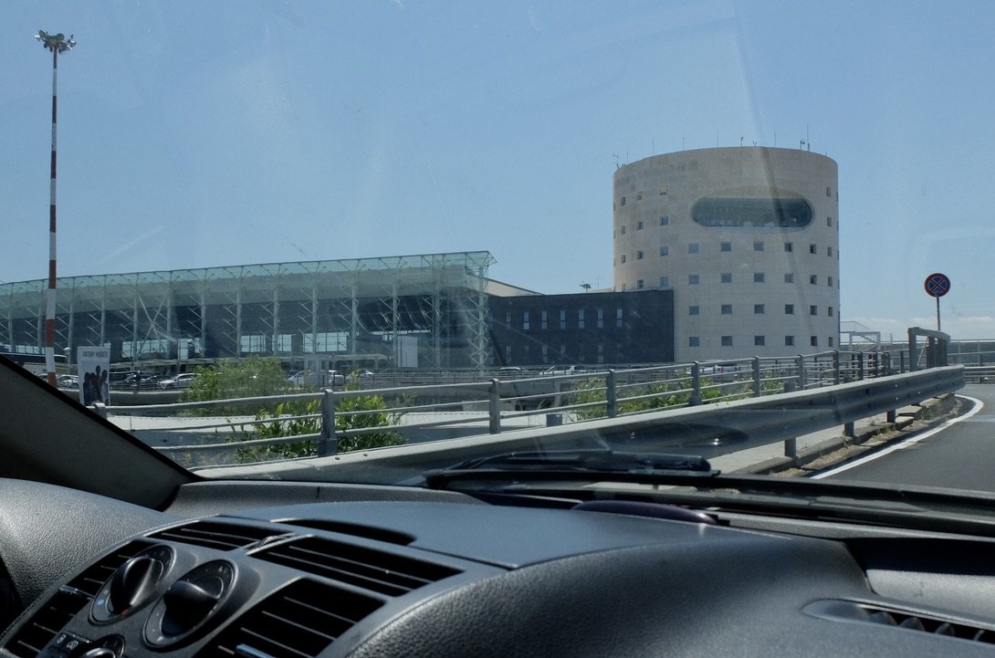 Arriving with Giuseppi at Catania Aeroporti