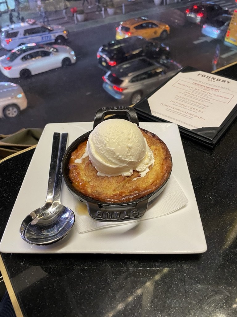  The Foundry Bar at the Westin Times Sq. - bread pudding dessert. 