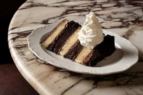  Black &amp; White Seven Layer Cake for two (in our case, for four) at Gertrude’s, Prospect Hts.  I had to end with a dessert.   This photo is from Gertrude’s website. 