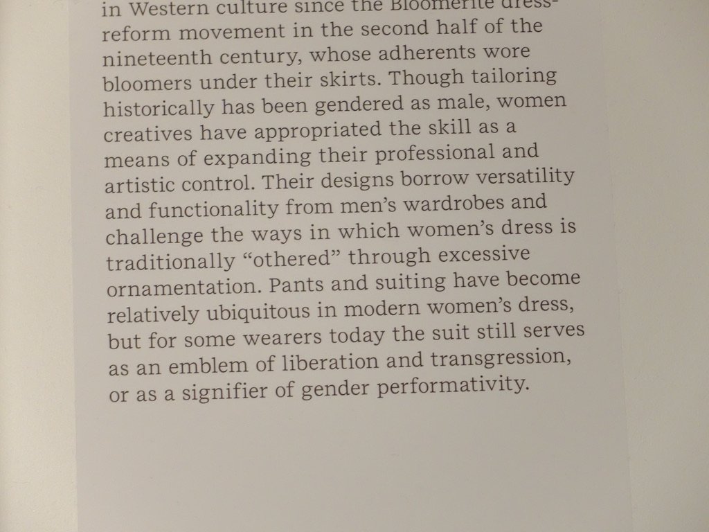   Women Dressing Women   @ the MET.  The curators get carried away with phrasing… 