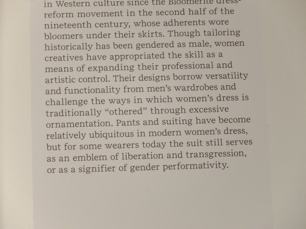   Women Dressing Women   @ the MET.  The curators get carried away with phrasing… 