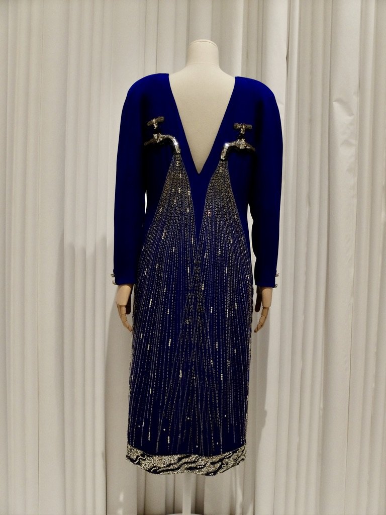  The Jewish Museum -  Mood of the Moment - Gaby Aghion &amp; the House of Chloé.   “Designed by Karl Lagerfeld, autumn-winter  1983. Silk embroidered with silver sequins, bugle beads, and crystals by Lanel.” 