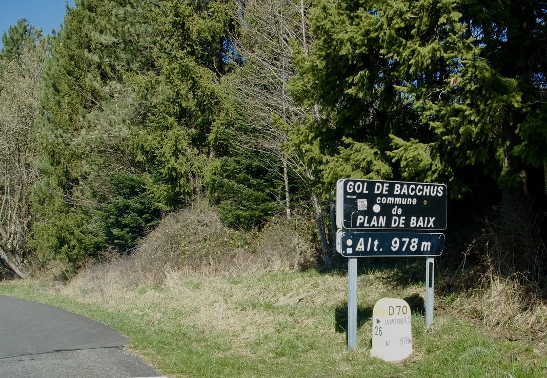 At 3,200 feet near Léoncel.  We passed many bicyclists doing this climb.