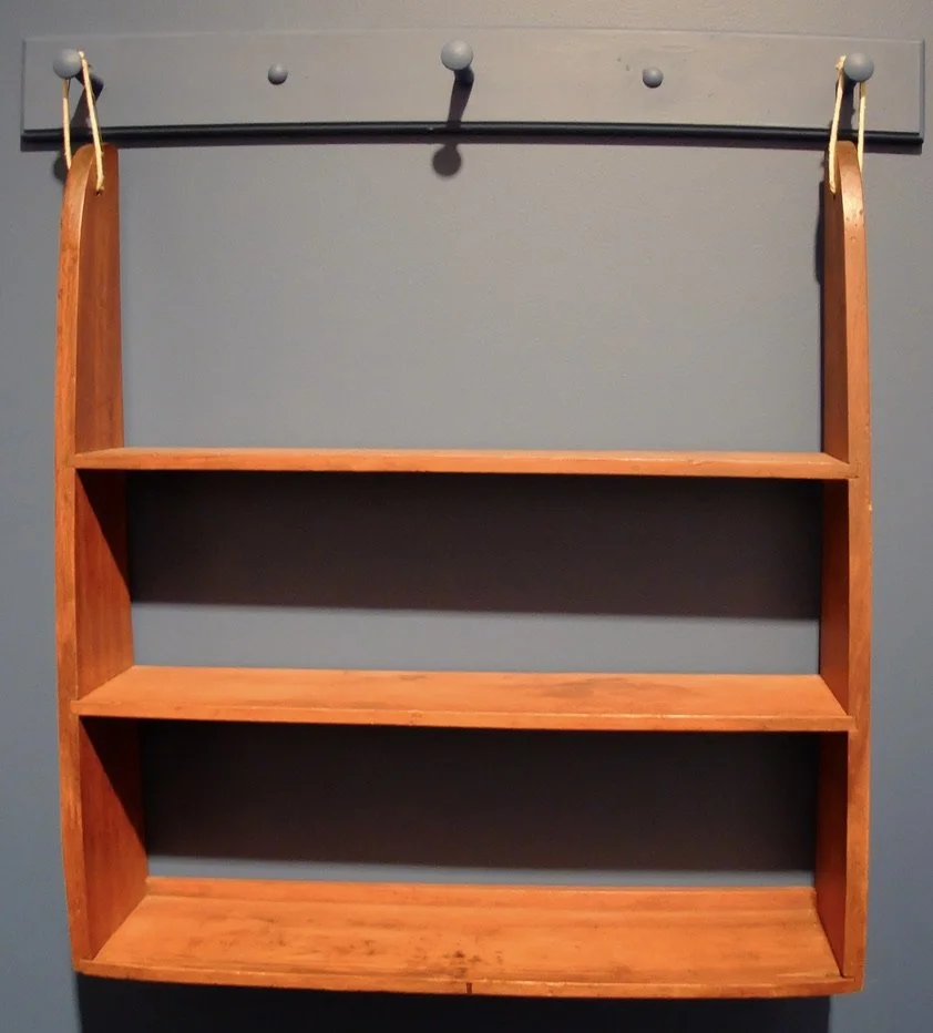  American Folk Art Museum - We had read about this exhibit in a recent issue of the  New Yorker. “  Shaker craftsmanship has long been celebrated for its ingenuity Designed to hang from a peg rail, this elegant hanging shelf can easily be moved from 