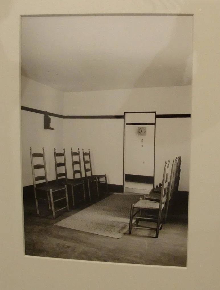  “William F. Winter gained access to the cloistered Shaker communities in Watervliet and New Lebanon, New York, beginning in 1923 and photographed members and their material world.  His photographs depicting sparsely decorated and unpopulated interio