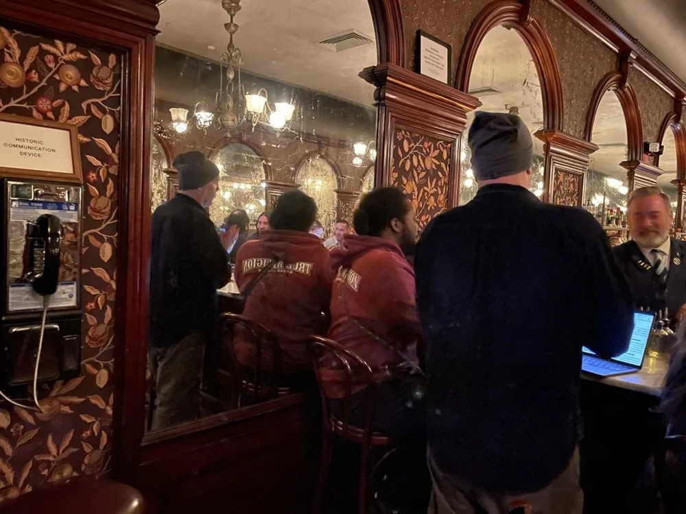 Gage &amp; Tollner.  Note the pay phone.