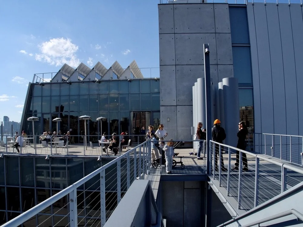 View from top of outside staircase of the Whitney Museum of American Art.
