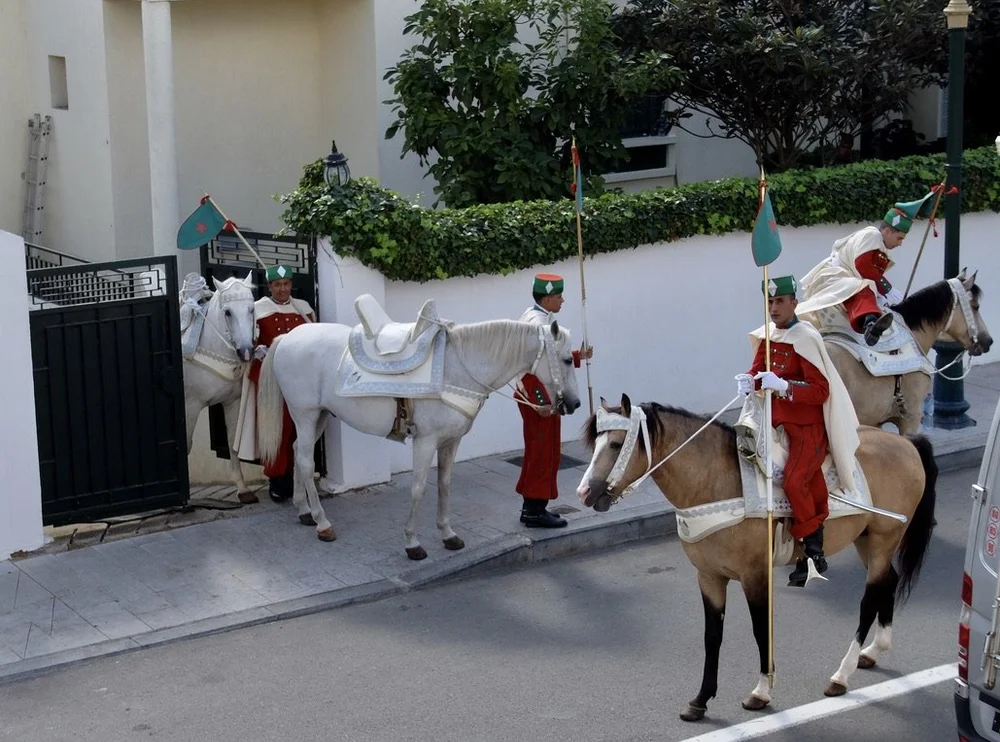  Mausoleum of Mohammed Vl.  I guess it’s about to be the changing of the guard. I never found out as a security officer appeared below signaling  NO PHOTOS!!  