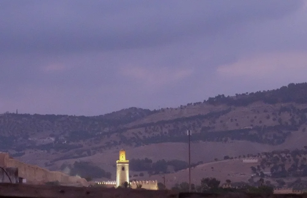 Sunset from the rooftop of Karawan Riad.