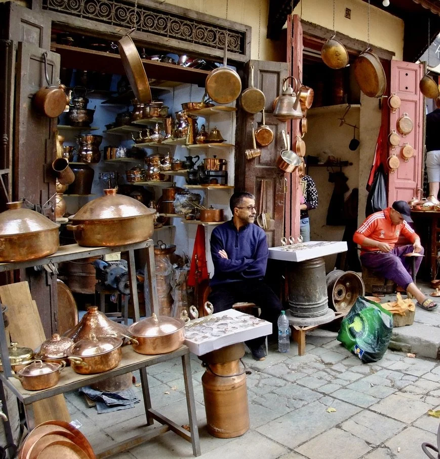 The area of the souk for metal goods to buy, make or have repaired.