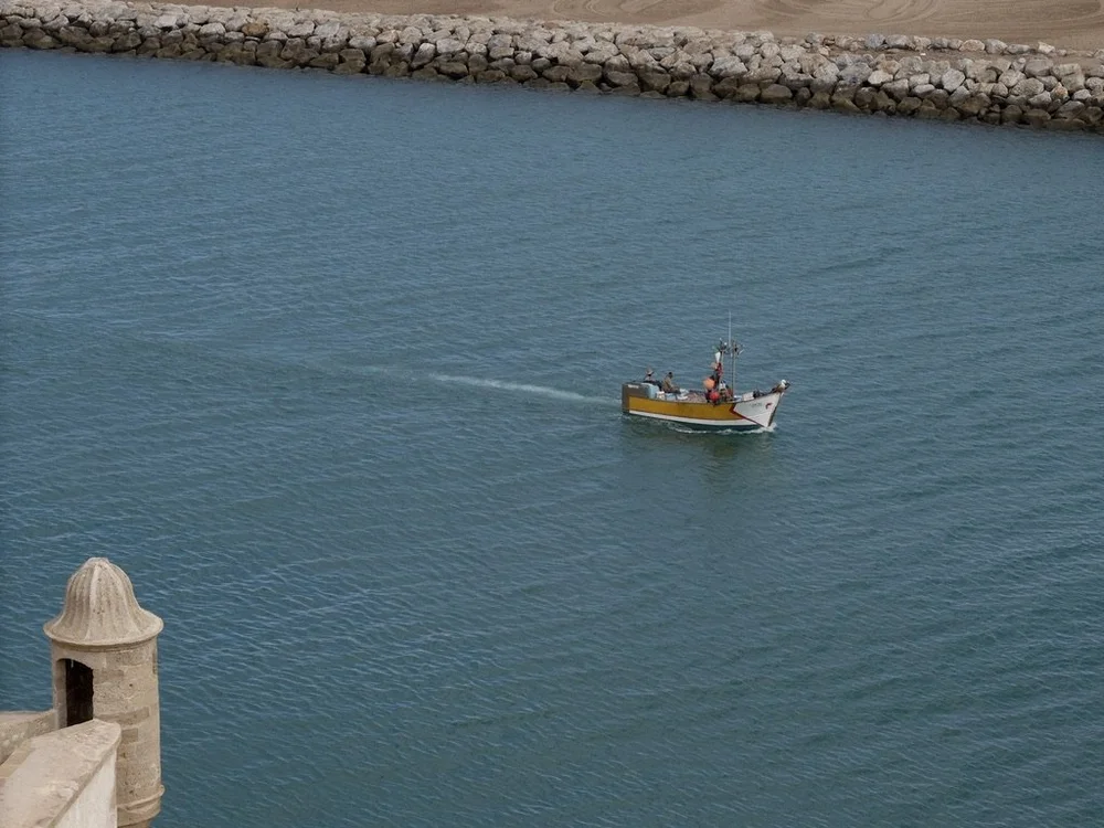 The estuary Wadi Sala of the Qued Bou Regreg  (river that flows down from the Middle Atlas Mountains).