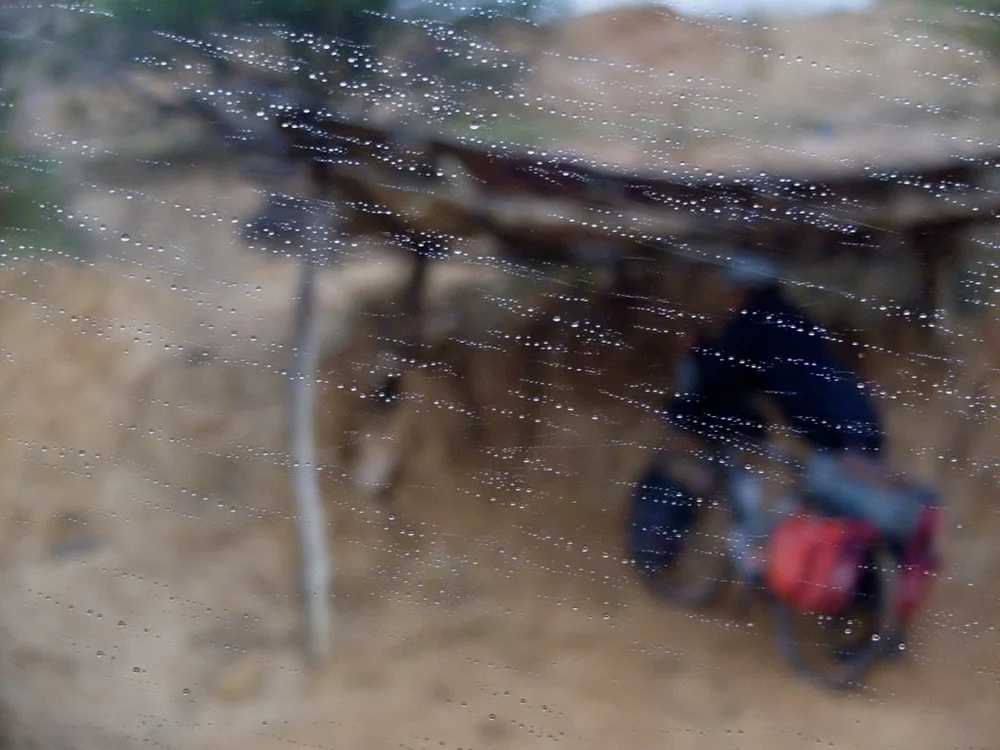 For the bikers out there, this was a fully loaded touring cyclist.