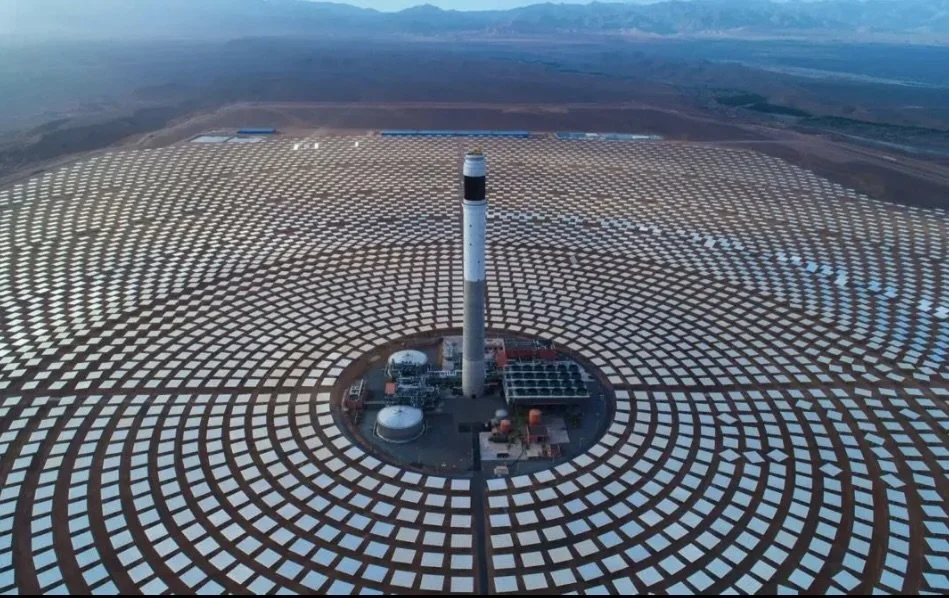  "It can store solar energy in the form of heated molten salt, allowing for production of electricity into the night."
