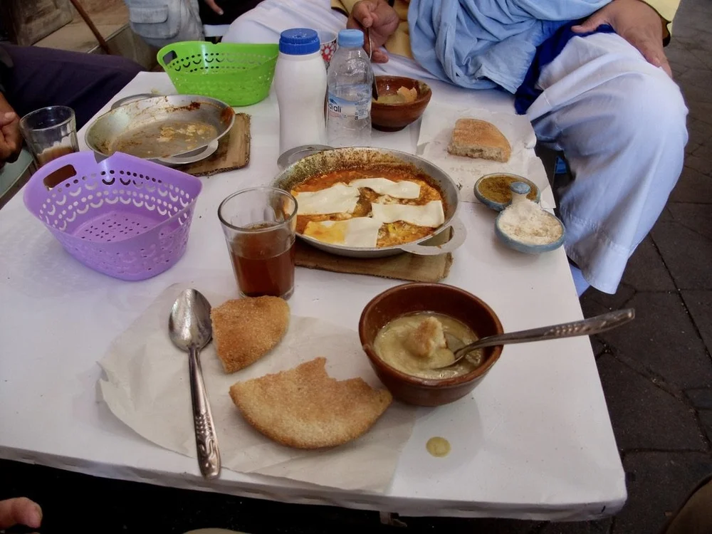  Nomi wasn’t feeling well. She looked at the bean soup (bessara) &amp; thought “no!” Youssef said that she should have it as it would make her feel better. It worked. 