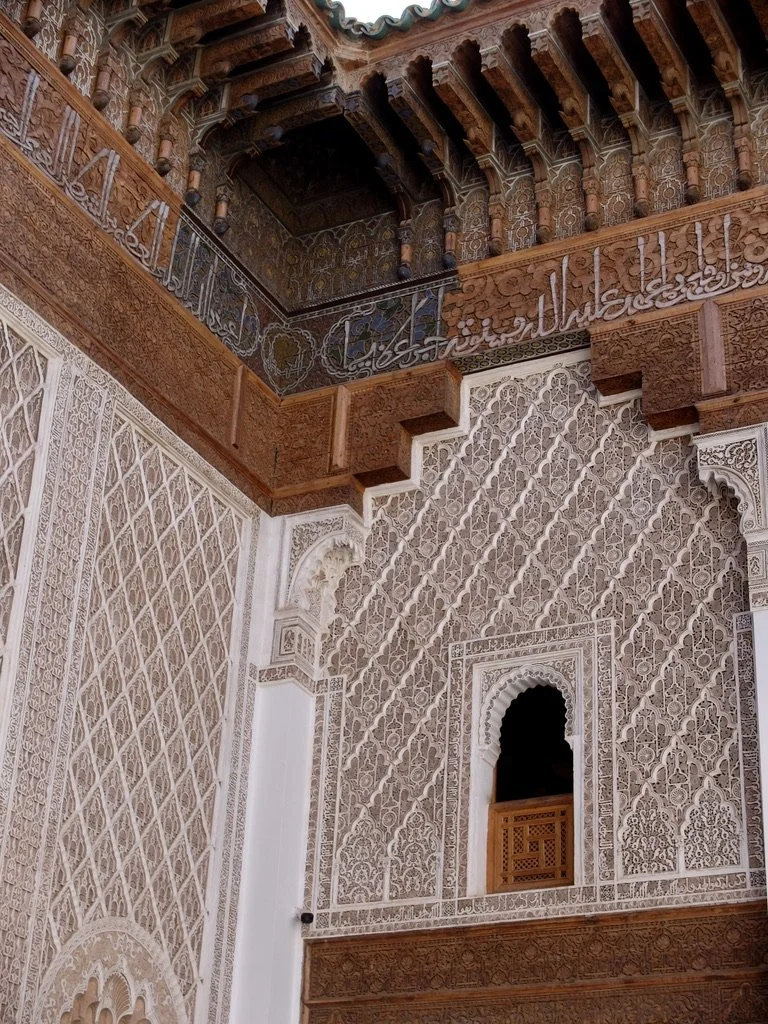 Madrassa Ben Youssef.  “Madrasa means ‘school’ and the first school founded on this site was in the 1300s, though that building was later replaced by the one you see today….commissioned in 1564 … At its height, it accommodated 900 students and was t